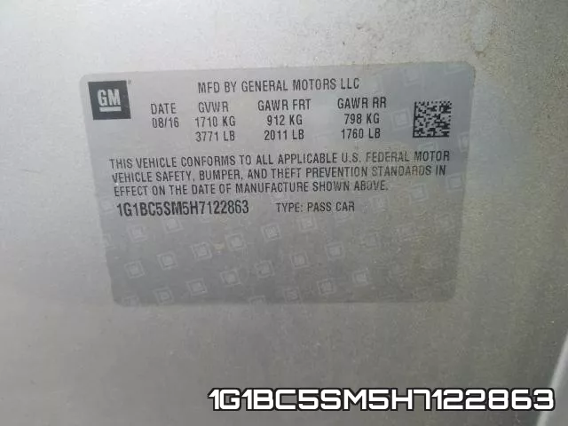 1G1BC5SM5H7122863 фото 2