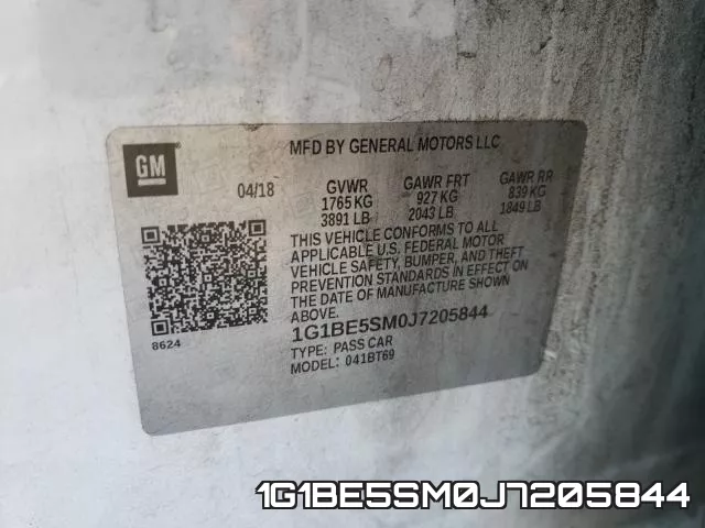 1G1BE5SM0J7205844 фото 2