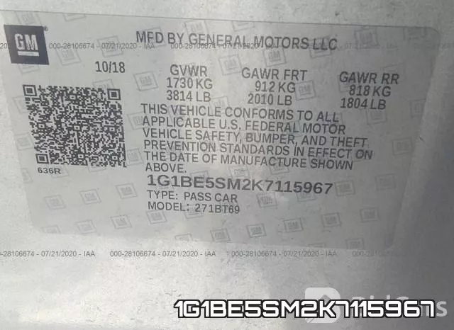 1G1BE5SM2K7115967 фото 10