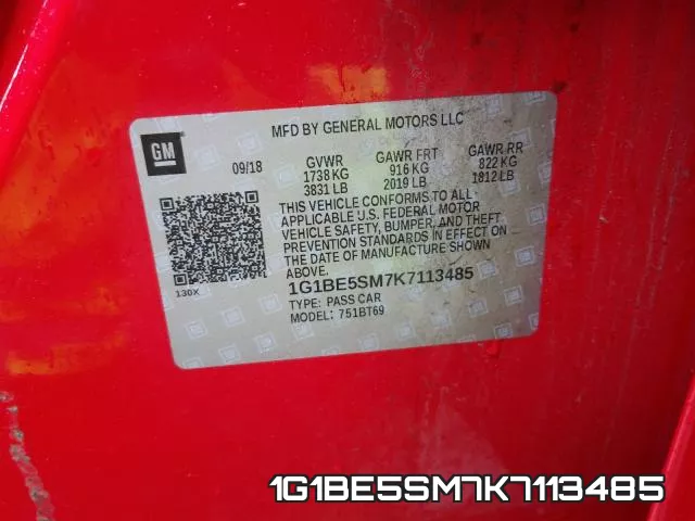 1G1BE5SM7K7113485 фото 2