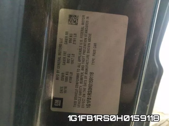 1G1FB1RS0H0159118 фото 2