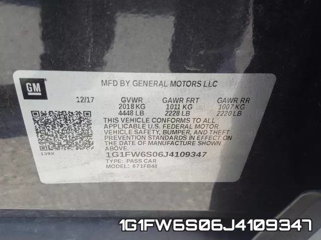 1G1FW6S06J4109347 фото 2