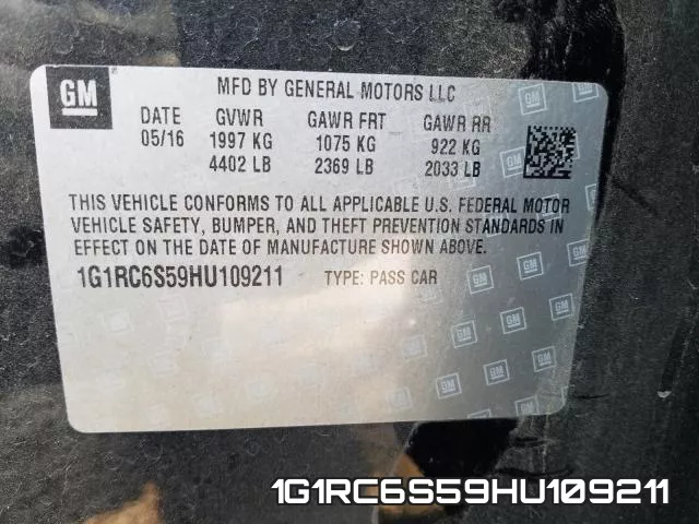 1G1RC6S59HU109211 фото 2