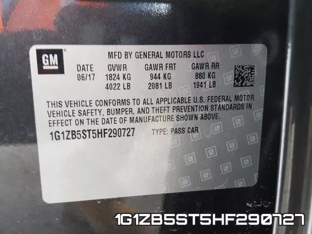 1G1ZB5ST5HF290727 фото 2