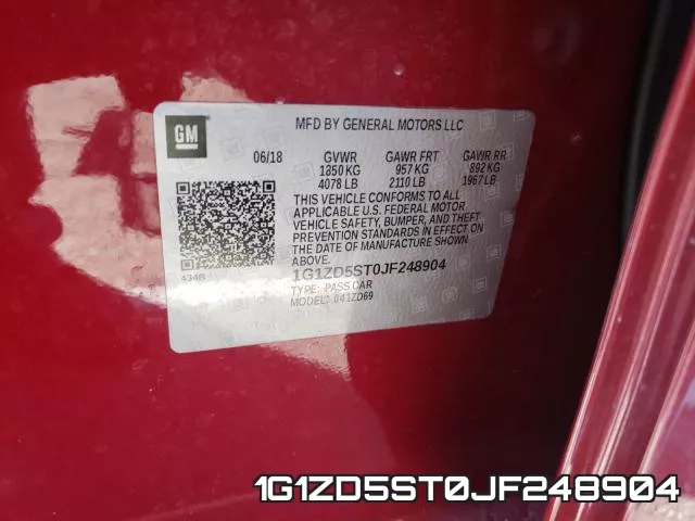 1G1ZD5ST0JF248904 фото 2