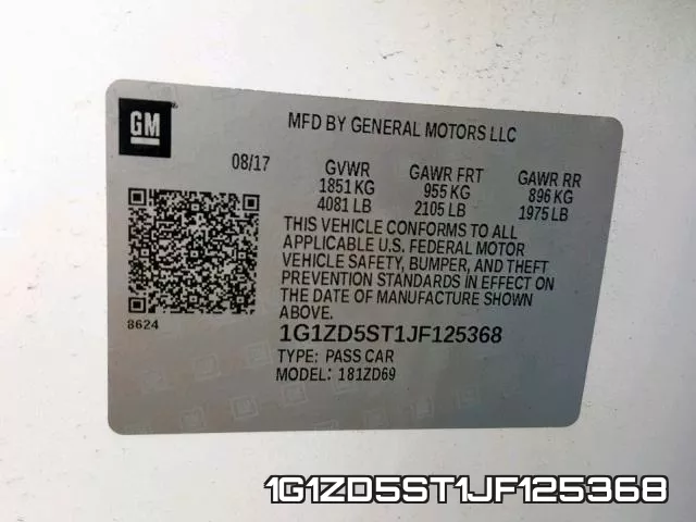 1G1ZD5ST1JF125368 фото 2