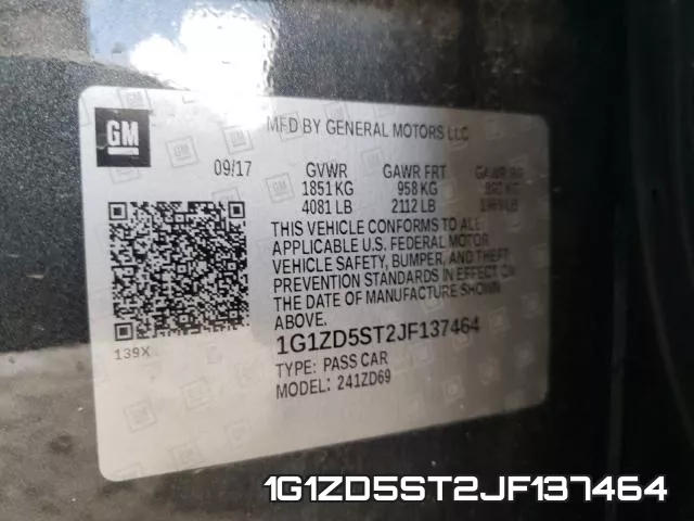 1G1ZD5ST2JF137464 фото 2