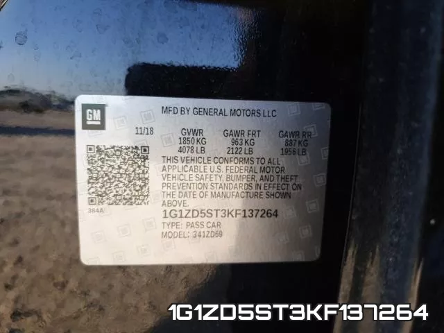 1G1ZD5ST3KF137264 фото 2