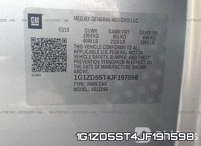 1G1ZD5ST4JF197598 фото 10
