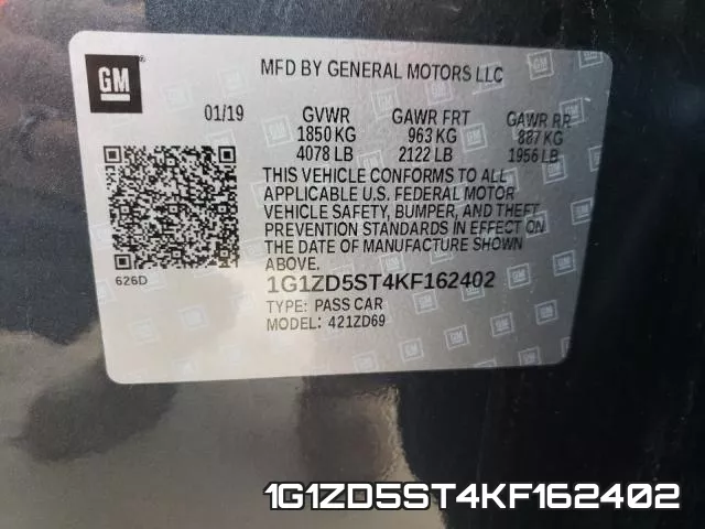 1G1ZD5ST4KF162402 фото 2