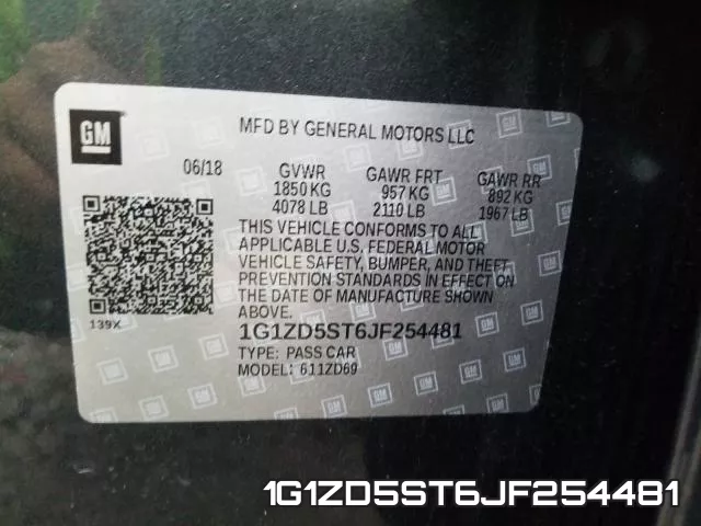 1G1ZD5ST6JF254481 фото 2