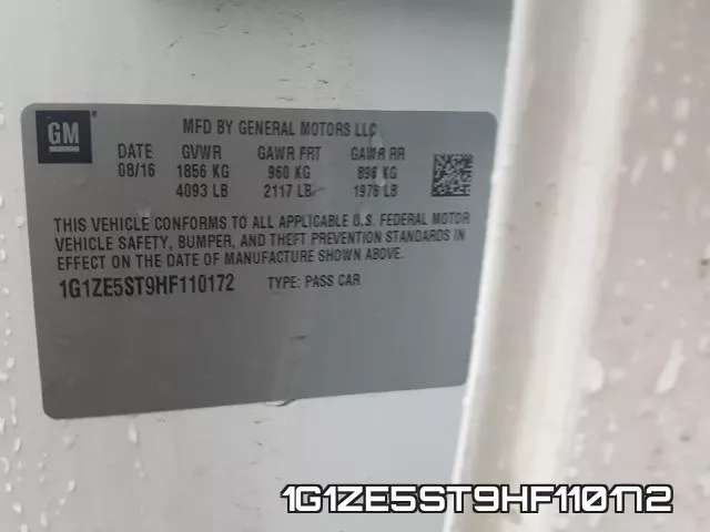 1G1ZE5ST9HF110172 фото 2