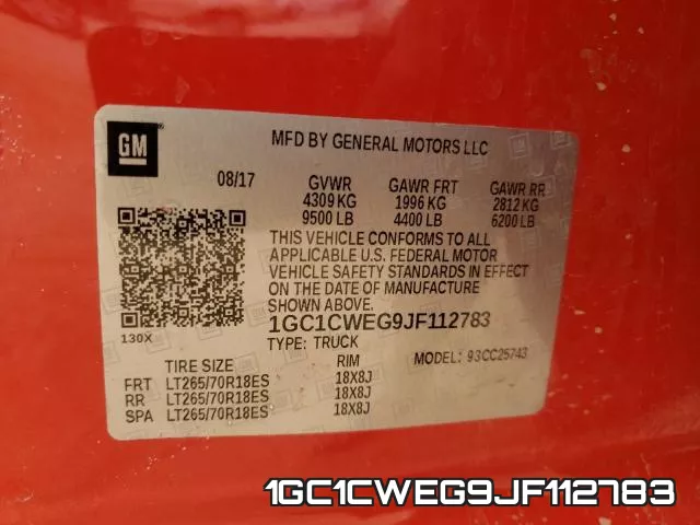 1GC1CWEG9JF112783 фото 2