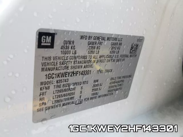 1GC1KWEY2HF143301 фото 2