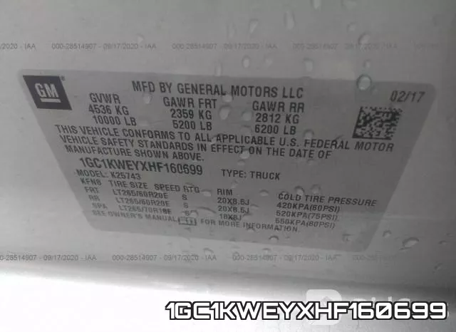 1GC1KWEYXHF160699 фото 10