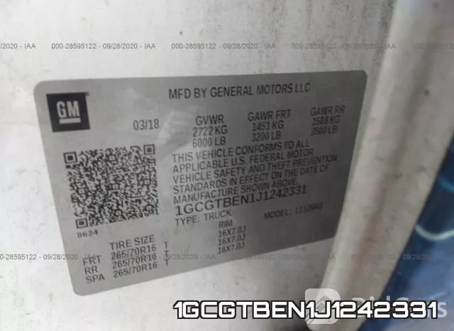 1GCGTBEN1J1242331 фото 10