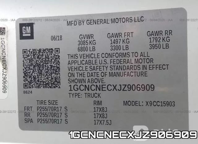 1GCNCNECXJZ906909 фото 10