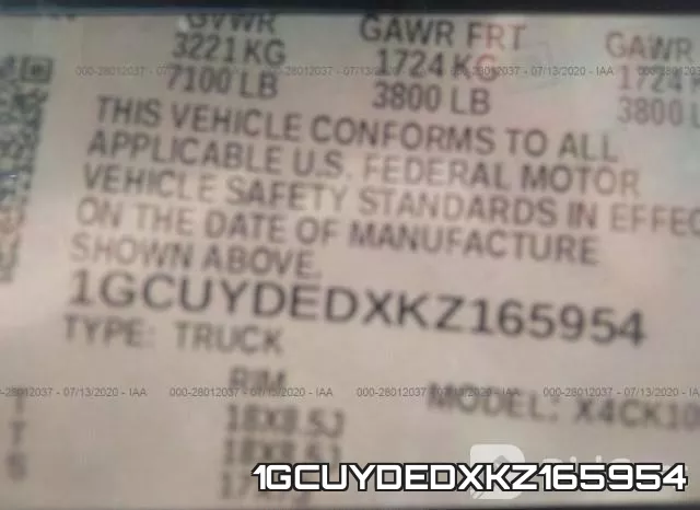 1GCUYDEDXKZ165954 фото 10