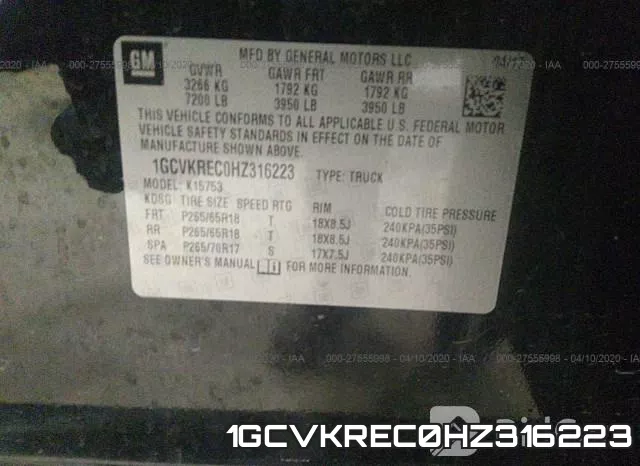 1GCVKREC0HZ316223 фото 10