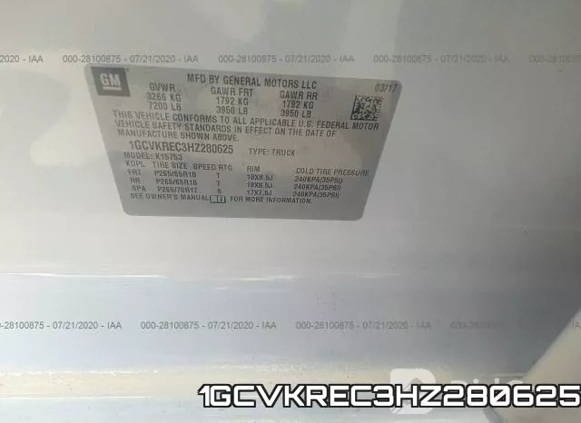 1GCVKREC3HZ280625 фото 9