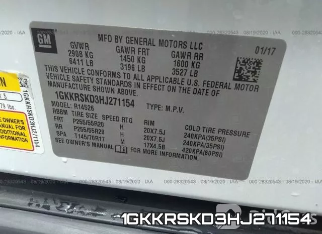 1GKKRSKD3HJ271154 фото 10