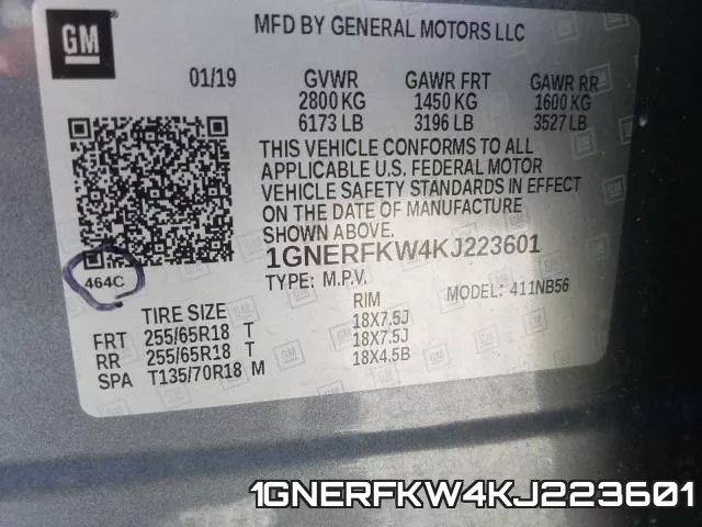 1GNERFKW4KJ223601 фото 2