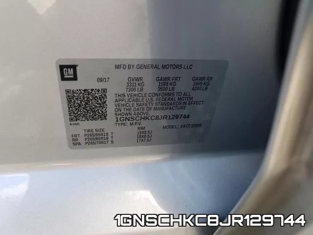 1GNSCHKC8JR129744 фото 2