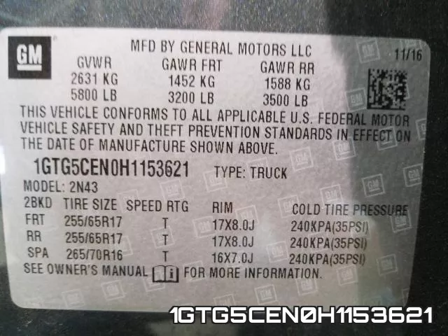 1GTG5CEN0H1153621 фото 2