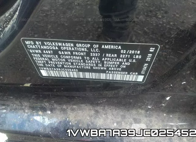 1VWBA7A39JC025452 фото 10