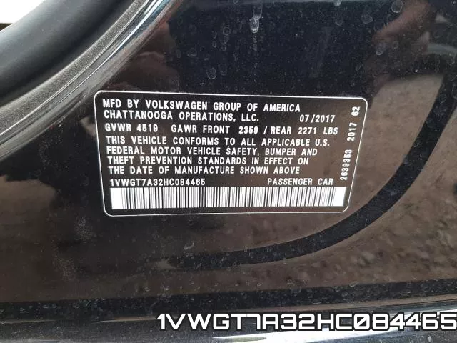 1VWGT7A32HC084465 фото 2