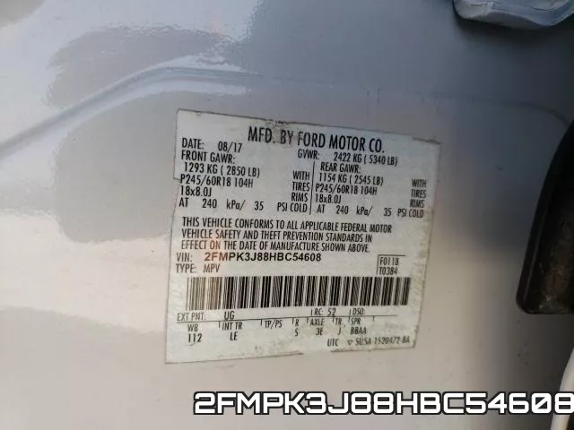 2FMPK3J88HBC54608 фото 2