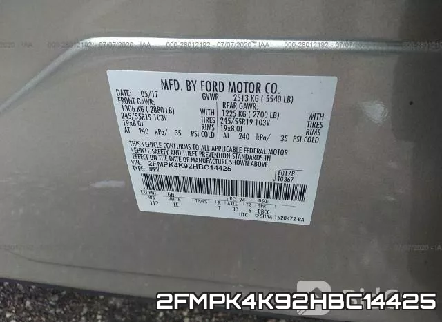 2FMPK4K92HBC14425 фото 10