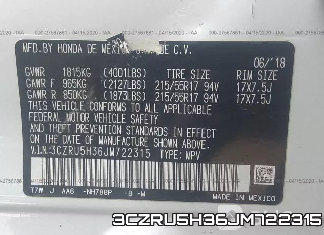 3CZRU5H36JM722315 фото 9