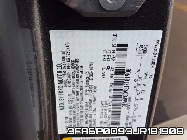 3FA6P0D93JR181908 фото 2