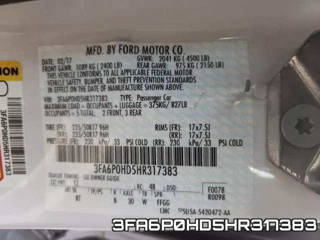 3FA6P0HD5HR317383 фото 2