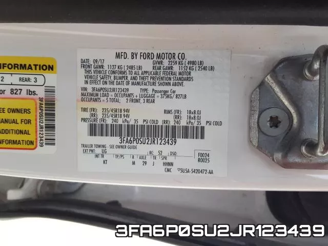 3FA6P0SU2JR123439 фото 2