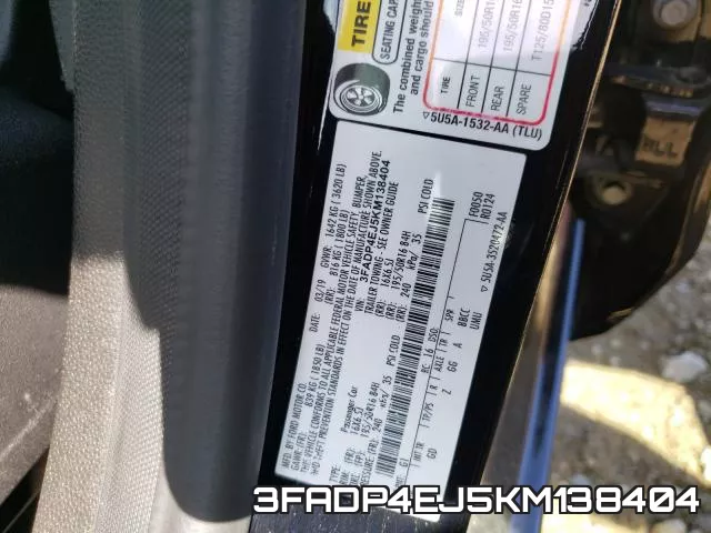 3FADP4EJ5KM138404 фото 2