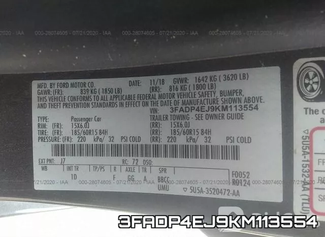 3FADP4EJ9KM113554 фото 10
