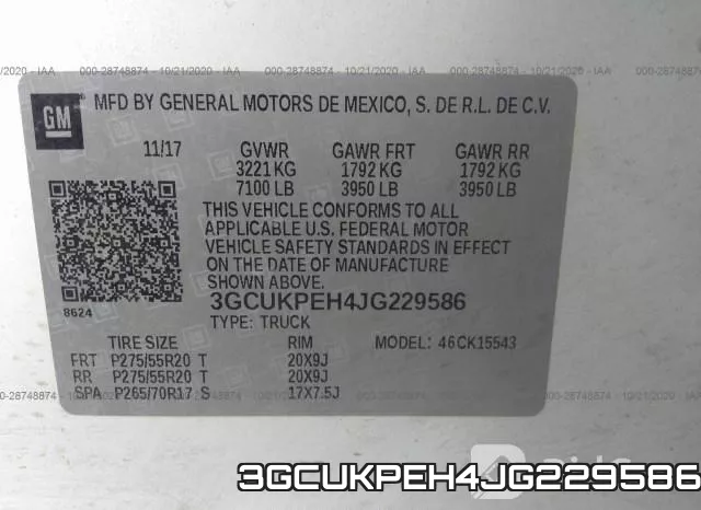 3GCUKPEH4JG229586 фото 10