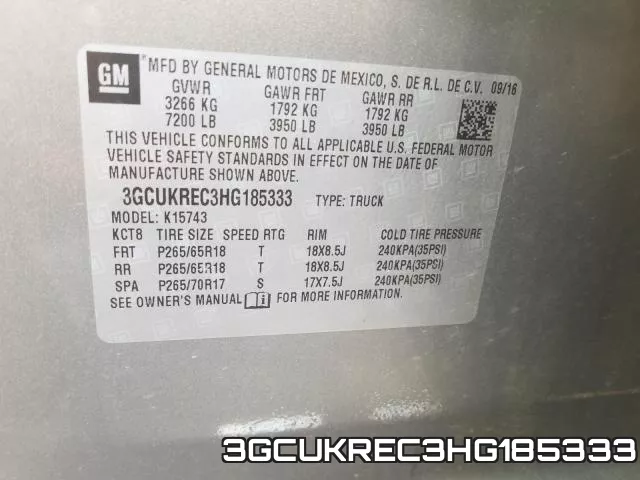 3GCUKREC3HG185333 фото 2