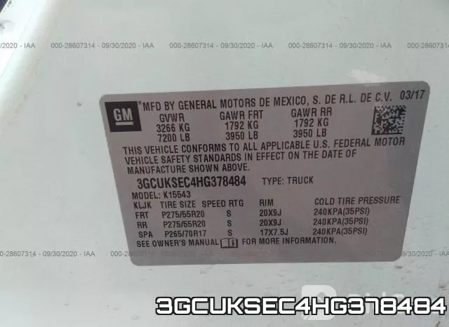 3GCUKSEC4HG378484 фото 10
