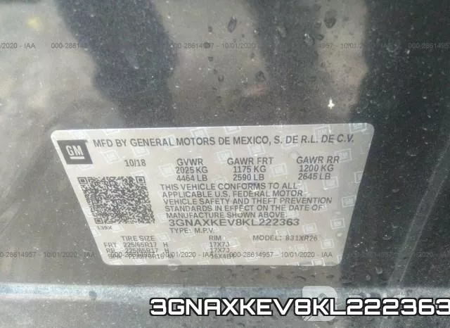 3GNAXKEV8KL222363 фото 10