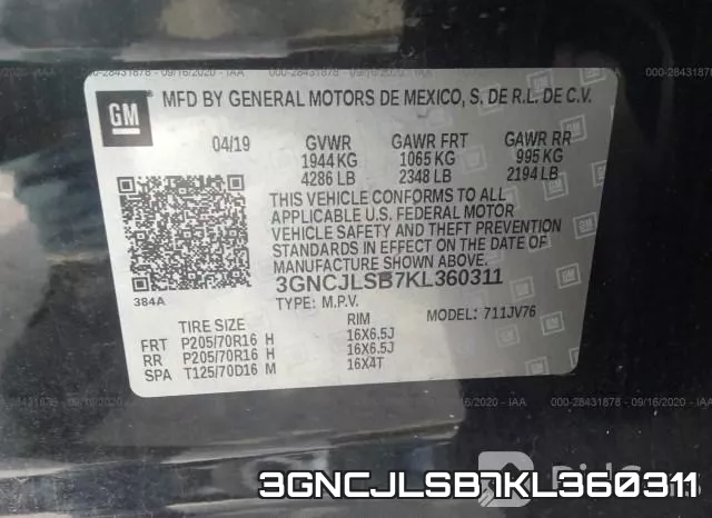 3GNCJLSB7KL360311 фото 10