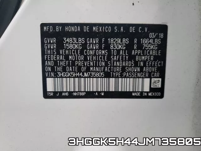 3HGGK5H44JM735805 фото 2