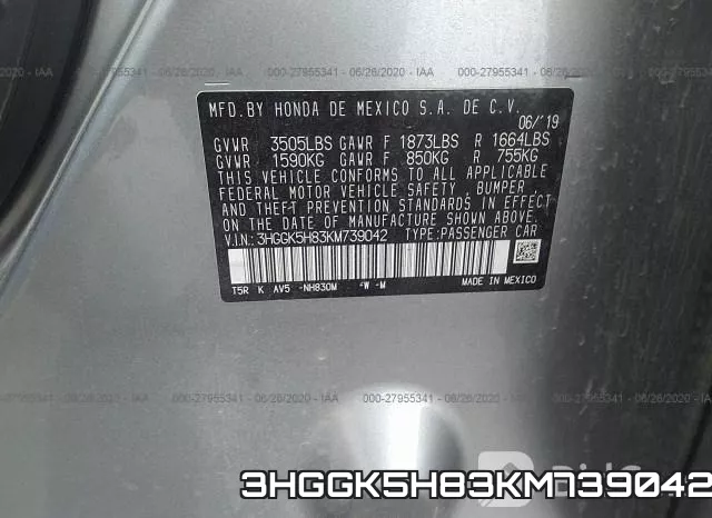3HGGK5H83KM739042 фото 10