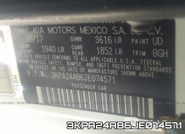 3KPA24AB6JE074571 фото 10
