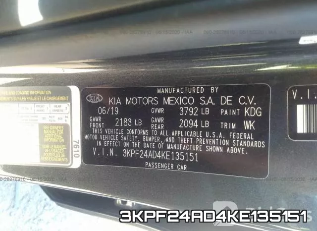 3KPF24AD4KE135151 фото 10