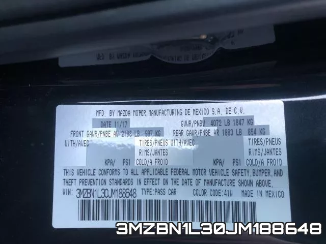 3MZBN1L30JM188648 фото 2