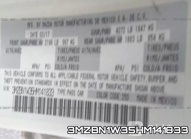 3MZBN1W35HM141833 фото 10