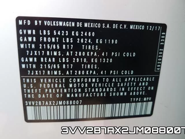 3VV2B7AX2JM088007 фото 2